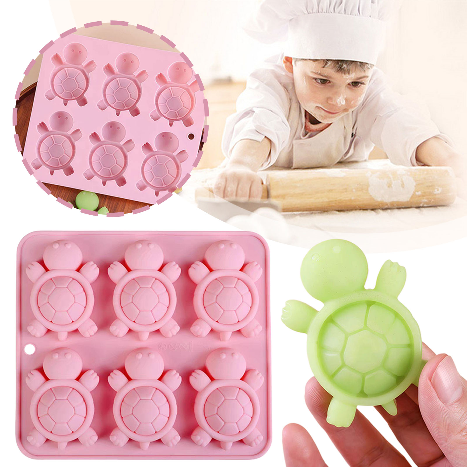 Silicone Mold Tray - 거북이 아이스 트레이 3D 거북이 바다
