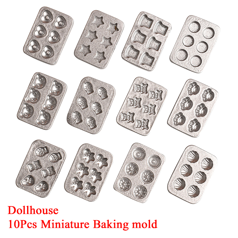 Silicone Mold Tray - 10개 인형 집 미니어처 미니 케이크