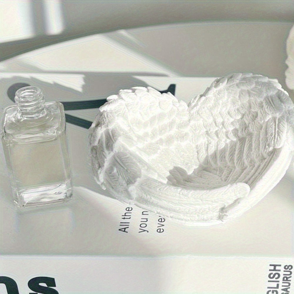 Resin Craft Ideas - 1개 천사 날개 하트 실리콘 몰드