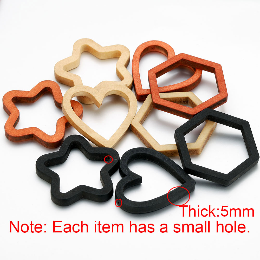 10pcs DIY 쥬얼리 만들기위한 나무 심장 사각형  - Resin Crafts Diy 리뷰 및 가격