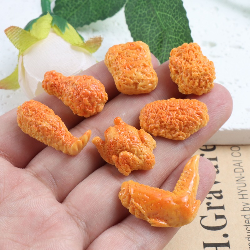 시뮬레이션된 프라이드 치킨 드럼스틱 날개 장식품 크림  - Resin Crafts Diy 리뷰 및 가격