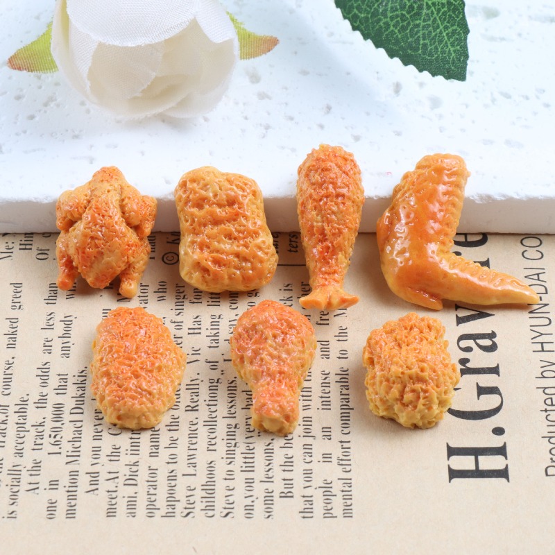 시뮬레이션된 프라이드 치킨 드럼스틱 날개 장식품 크림  - Resin Crafts Diy 리뷰 및 가격