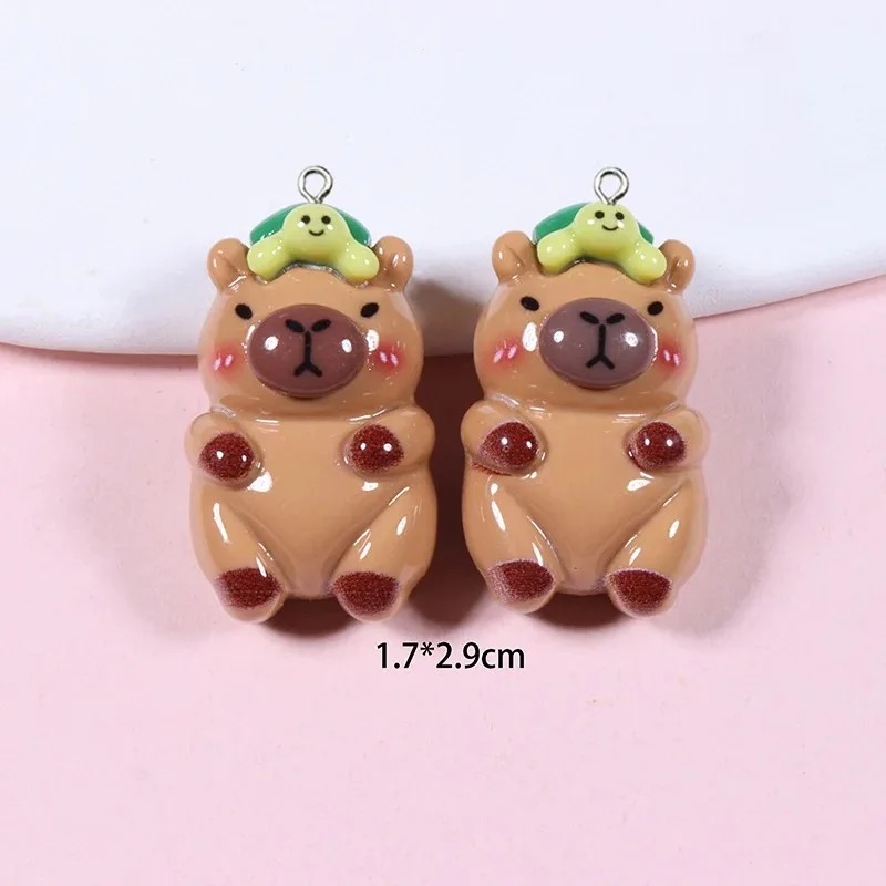 10개입 광택 플랫백 카피바라 레진 참 장식품 귀여운  - Resin Craft Supplies 리뷰 및 가격