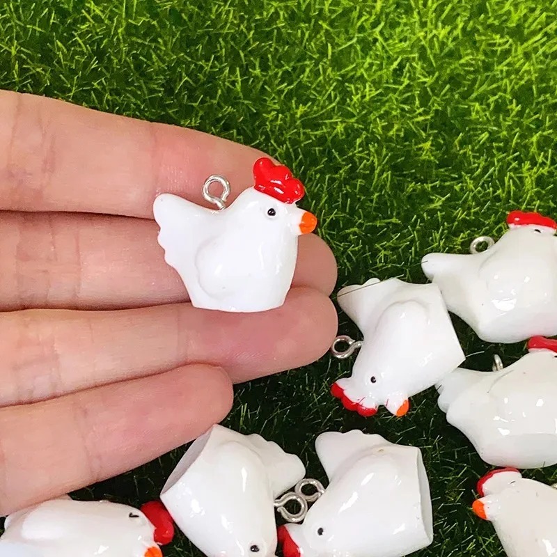 10Pcs 귀여운 미니 3D 치킨 수지 참 장식품 만화 - Resin Craft Supplies 리뷰 및 가격