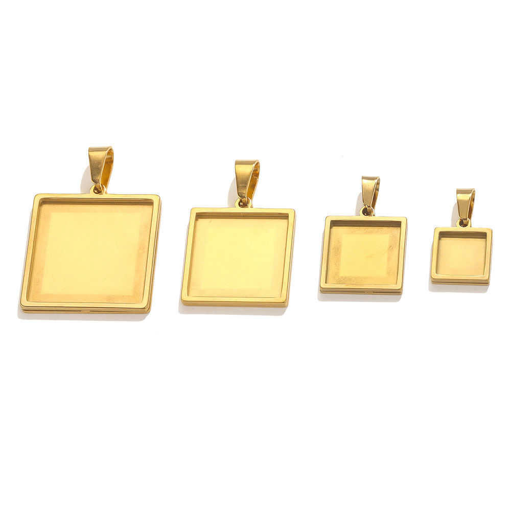 5pcs 스테인레스 스틸 펜던트 카보 숑 기본 트레이  - Bezels Set Pendant 리뷰 및 가격