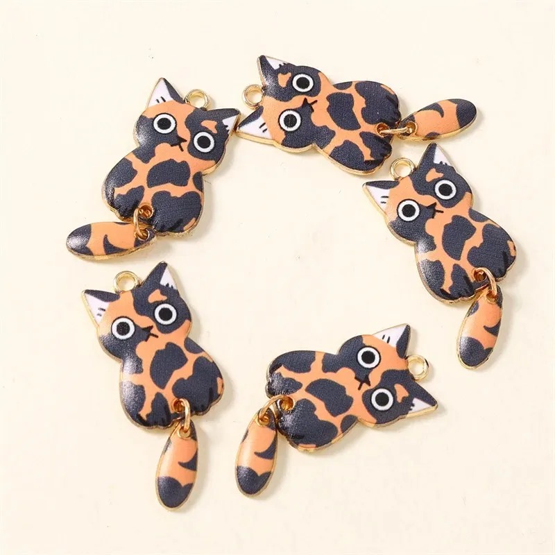 10Pcs 16×39mm 귀여운 만화 고양이 수지 참  - Resin Crafts Diy 리뷰 및 가격