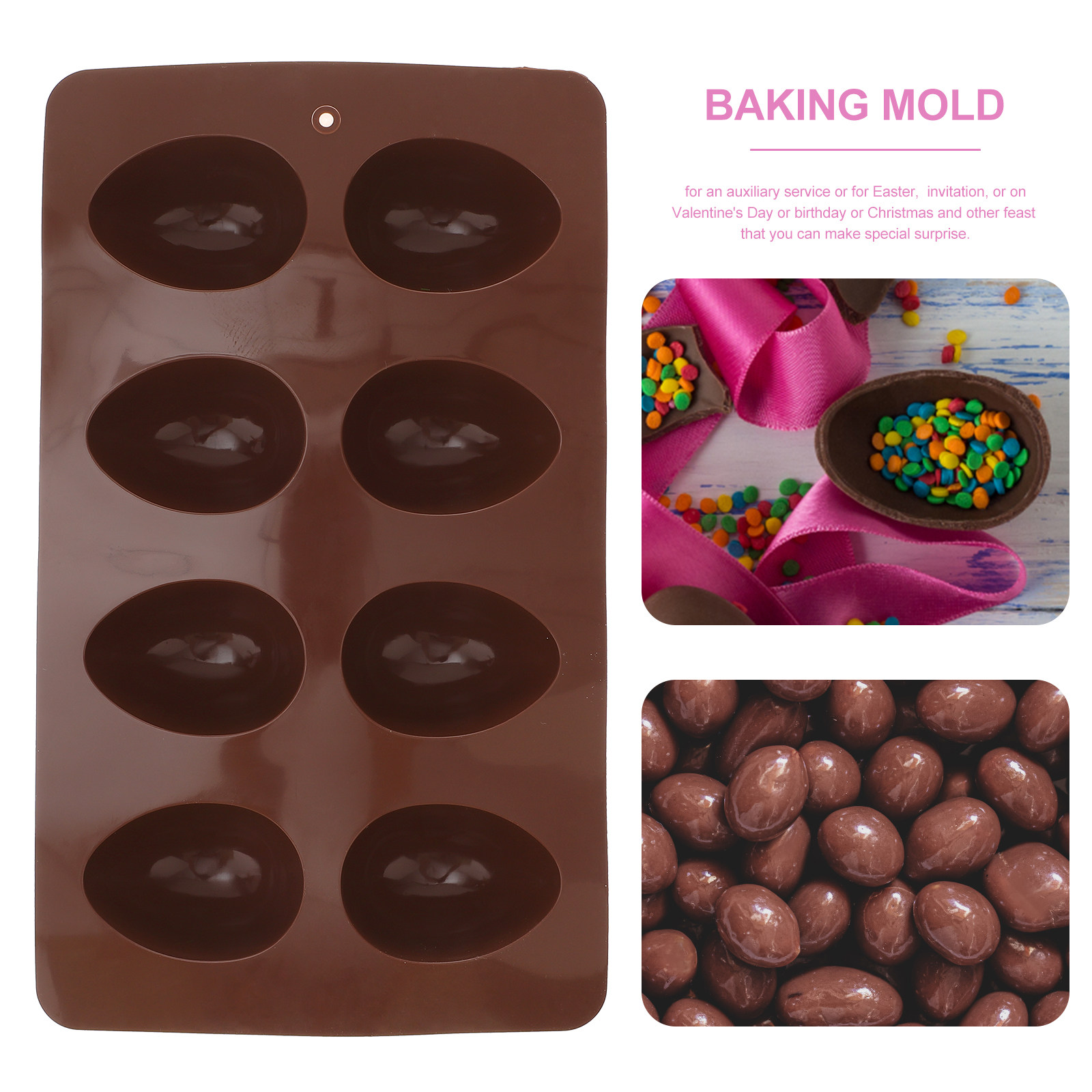 8구 부활절 달걀 모양 실리콘 초콜릿 몰드, 붙지 않는 - Silicone Mold Tray 리뷰 및 가격