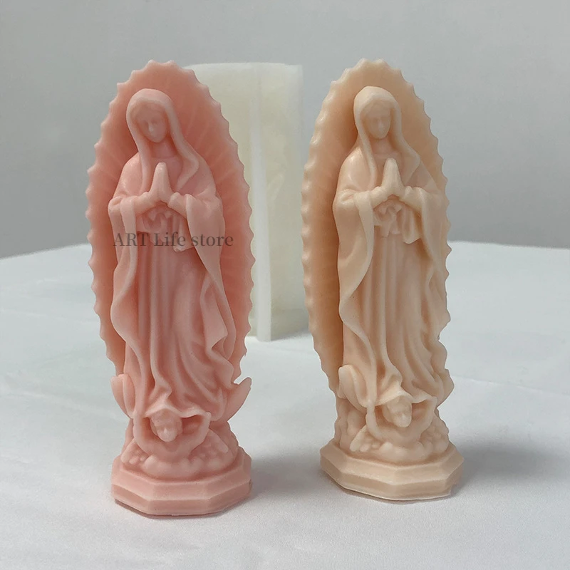 성모 마리아 실리콘 캔들 몰드 1개, 그리스도 탄생 어 - Resin Craft Ideas 리뷰 및 가격