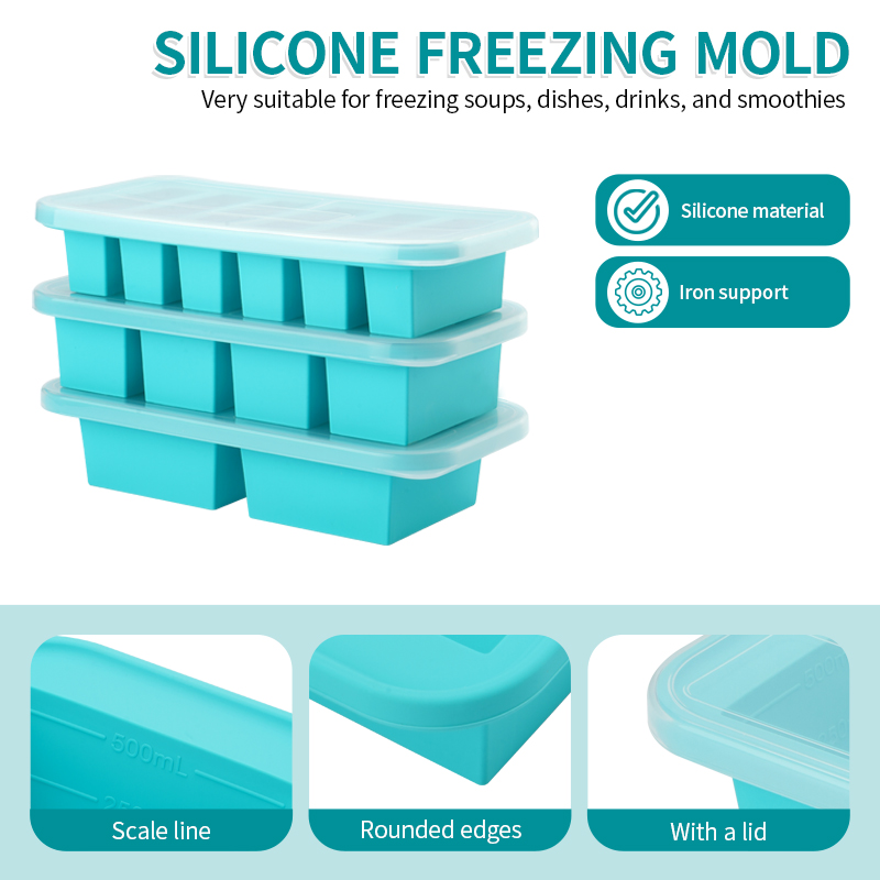 뚜껑이 있는 2 또는 3구 실리콘 냉동 트레이 몰드,  - Serving Tray Mold 리뷰 및 가격