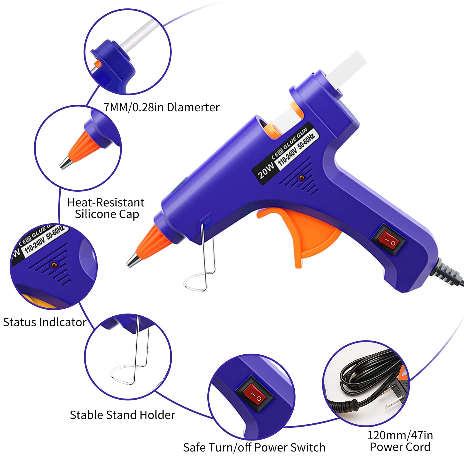 20W 핫멜트 접착제 총 가정용 산업용 미니 총 전기  - Heat Gun Small 리뷰 및 가격