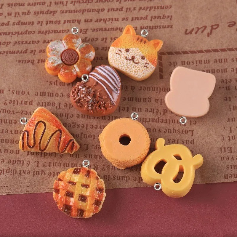 10개 귀여운 가짜 음식 레진 펜던트 토스트 도넛 빵  - Resin Crafts Diy 리뷰 및 가격