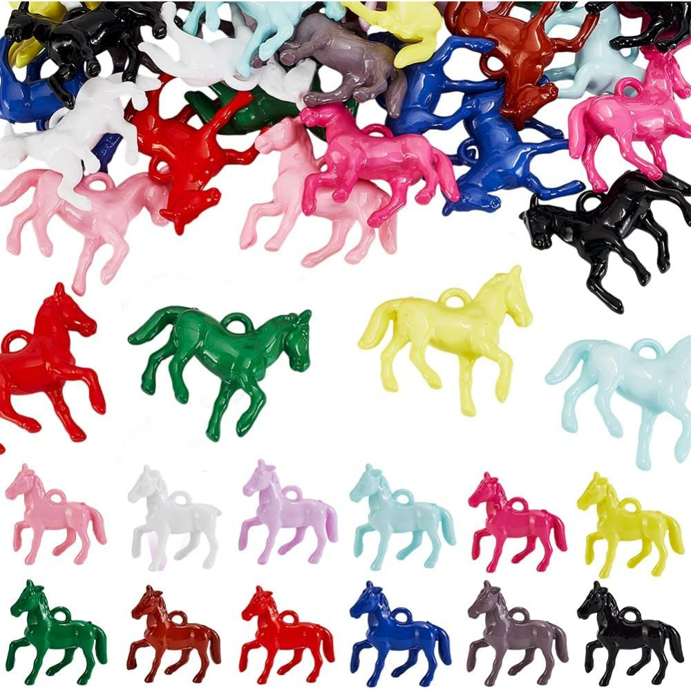 48개 불투명 아크릴 펜던트 12가지 색상 작은 말 동 - Resin Craft Kit 리뷰 및 가격