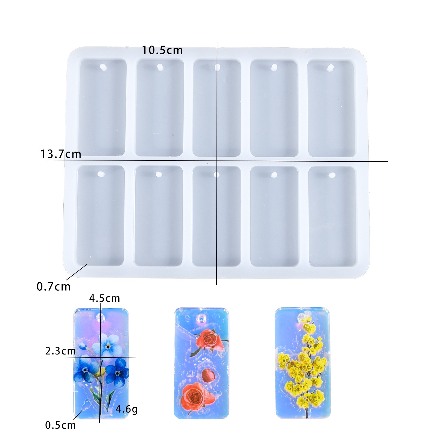 DIY 에폭시 레진 몰드 10개 연결된 사각형 풀 플레 - Silicone Mold Tray 리뷰 및 가격