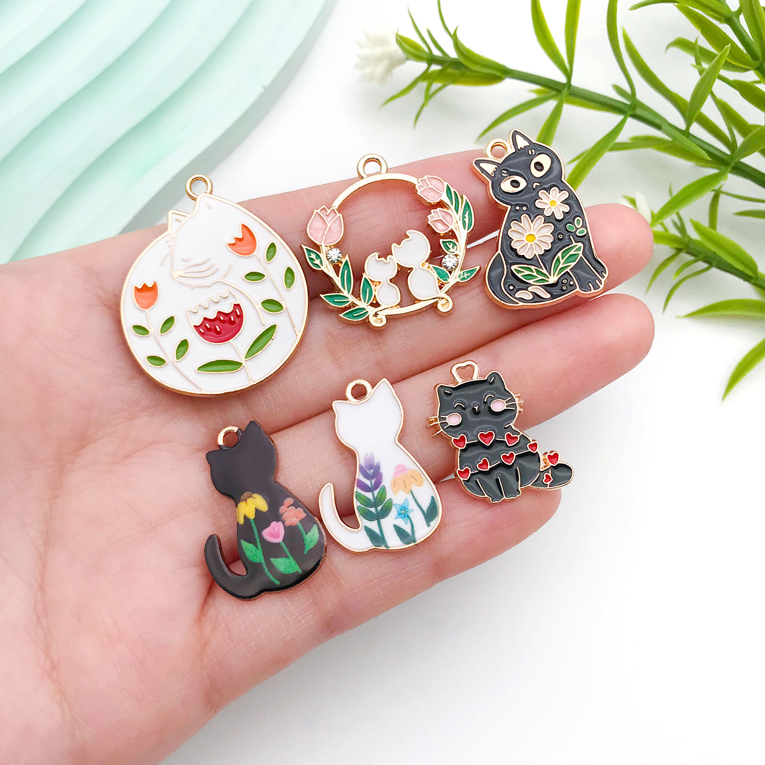 5/10개 수지 인기 고양이 참 세트 - 수제 귀걸이, - Resin Craft Kit 리뷰 및 가격