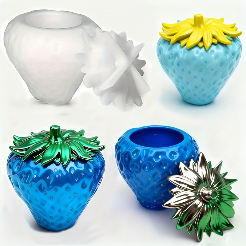 뚜껑이 있는 딸기 모양 레진 몰드 1개, DIY 보석  - Resin Craft Ideas 리뷰 및 가격