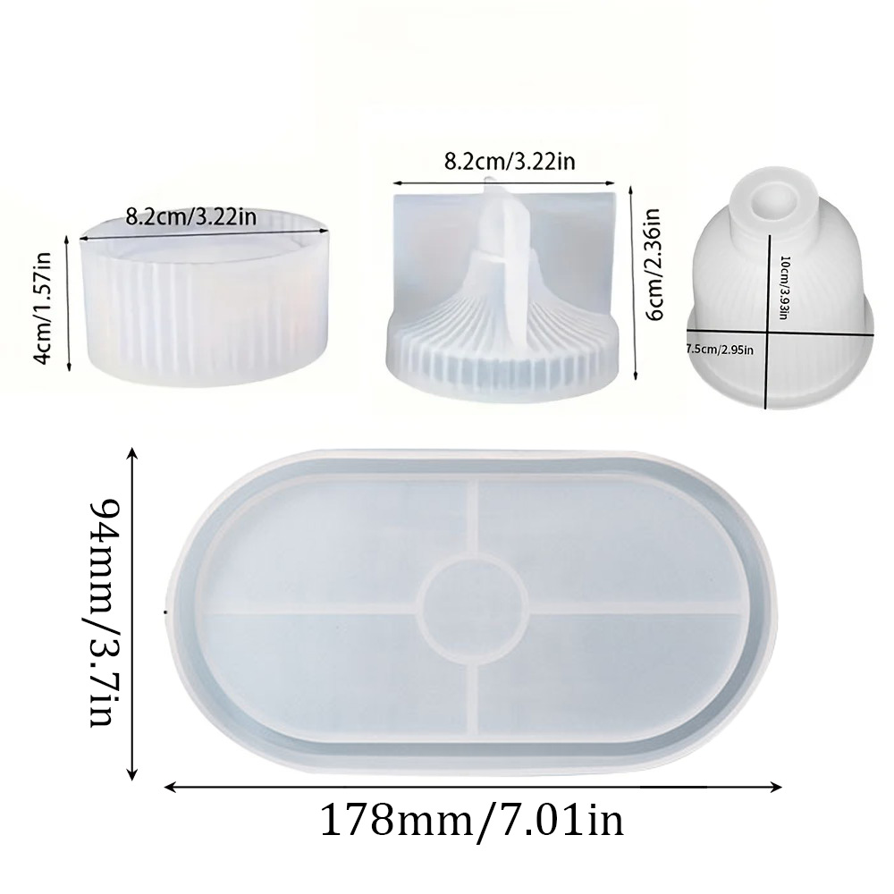 실리콘 몰드 4개, 타원형 트레이 몰드, 꽃병 몰드,  - Silicone Mold Tray 리뷰 및 가격