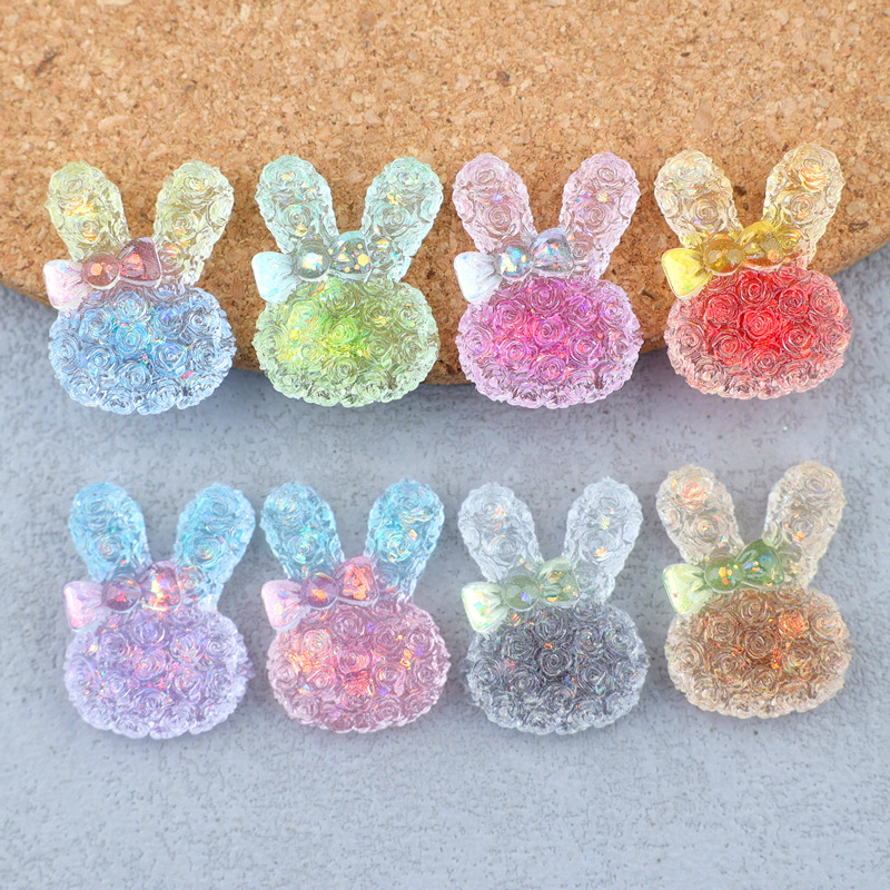 5PCS 18*25mm 빛나는 그라데이션 토끼 수지 카 - Resin Craft Supplies 리뷰 및 가격