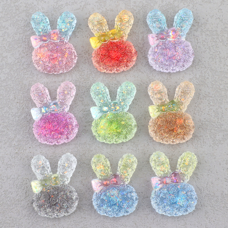5PCS 18*25mm 빛나는 그라데이션 토끼 수지 카 - Resin Craft Supplies 리뷰 및 가격
