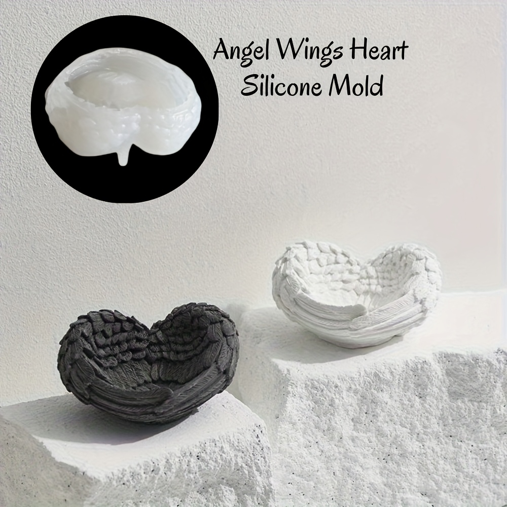 1개 천사 날개 하트 실리콘 몰드 - 레이어드 윙 디자 - Resin Craft Ideas 리뷰 및 가격